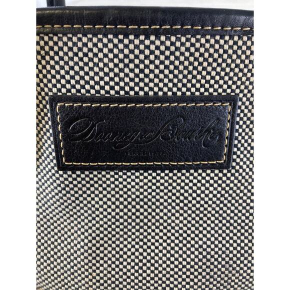 DOONEY & BOURKE CANVAS, LEATHER TRIM GRAY, BLACK SHOULDER BAG - Picture 10 of 16